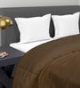 Coffee Brown Poly Cotton Striped 150 GSM Double Bed Comforter