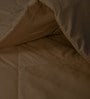 Coffee Brown Poly Cotton Striped 150 GSM Double Bed Comforter
