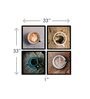 Coffee Brown Engineered Wood Framed Art Print Set of 4
