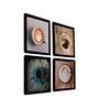 Coffee Brown Engineered Wood Framed Art Print Set of 4