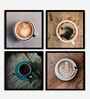 Coffee Brown Engineered Wood Framed Art Print Set of 4