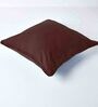 Coffee Cotton Solid 18x18 Inches Cushion Cover