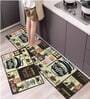 Coffee First Digital Printed Max Absorbant Kitchen Floor Runner with Mat Combo