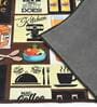 Coffee First Digital Printed Max Absorbant Kitchen Floor Runner with Mat Combo