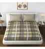 Coffee Floral 144 TC Microfiber Checkered King Sized Bedsheet Bedsheet 2 Pillow Heaven Collection