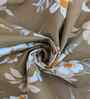 Coffee Floral 290 Tc Cotton Single Bedsheet With 1 Pillow Cover