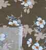 Coffee Floral 290 Tc Cotton Single Bedsheet With 1 Pillow Cover