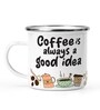 Coffee is a Good Idea Enamel Printed White 350ml Stainless Steel Coffee Mug