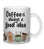 Coffee is a Good Idea Frosted White 350ml Glass Coffee Mug