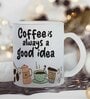Coffee is a Good Idea Frosted White 350ml Glass Coffee Mug