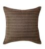 Coffee Jute Stripes 18x18 inches  Large Cushion Covers  (2Pcs)