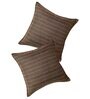 Coffee Jute Stripes 18x18 inches  Large Cushion Covers  (2Pcs)