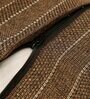 Coffee Jute Stripes 18x18 inches  Large Cushion Covers  (2Pcs)