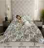 Coffee Leaf 200 TC Cotton Queen Size Double Bedsheet with 2 Pillow Covers