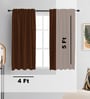 Coffee lightweight Satin Solids 5ft Light Filtering Rod Pocket Window Curtains (2 Pcs)