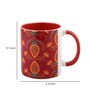 Red Multicolor Ethnic Print 350 ml Ceramic Coffee Mug