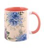 Coffee Mug Inside Colour With Beige & Blue Print