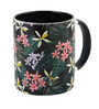 Coffee Mug Inside Colour With Black & Green Floral Print