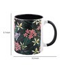 Coffee Mug Inside Colour With Black & Green Floral Print