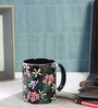 Coffee Mug Inside Colour With Black & Green Floral Print