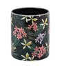 Coffee Mug Inside Colour With Black & Green Floral Print