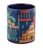 Coffee Mug Inside Colour With Navy Blue & House Print