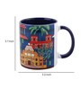 Coffee Mug Inside Colour With Navy Blue & House Print