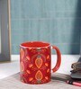 Coffee Mug Inside Colour With Red & Orange Mehendi Print