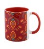 Coffee Mug Inside Colour With Red & Orange Mehendi Print