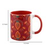 Coffee Mug Inside Colour With Red & Orange Mehendi Print