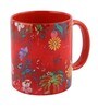 Coffee Mug Inside Colour With Red Floral Print