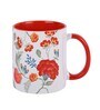 Coffee Mug Inside Colour With White & Red Floral Print
