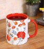 Coffee Mug Inside Colour With White & Red Floral Print
