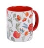 Coffee Mug Inside Colour With White & Red Floral Print