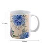 Coffee Mug With Beige & Blue Floral Print