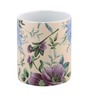 Coffee Mug With Beige & Blue Floral Print