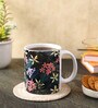 Coffee Mug With Black & Green Floral Print