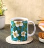 Coffee Mug With Green & White Mogra Print
