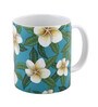 Coffee Mug With Green & White Mogra Print
