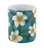 Coffee Mug With Green & White Mogra Print