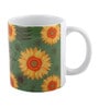 Coffee Mug With Green & Yellow Sunflower Print