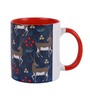 Coffee Mug With Inside Colour With Navy Blue & Grey Deer Print