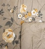 Coffee Polycotton Floral 300 GSM Single Bed Reversible Quilted Comforter