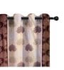 Coffee Polyester Floral 5Ft Semisheer Eyelet Window Curtain (1 Pc)