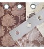 Coffee Polyester Floral 5Ft Semisheer Eyelet Window Curtain (1 Pc)