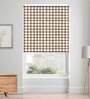 Coffee Polyester Checkered 84 X 48 Inches Semisheer Roller Blind