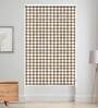 Coffee Polyester Checkered 84 X 48 Inches Semisheer Roller Blind