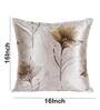 Coffee Floral Polyester Blend 16 x 16 Inch Cushion Covers (Set of 5)