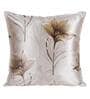 Coffee Floral Polyester Blend 24 x 24 Inch Cushion Covers (Set of 2)