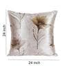 Coffee Floral Polyester Blend 24 x 24 Inch Cushion Covers (Set of 2)